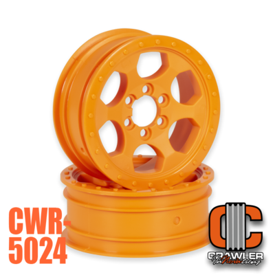 Crawler Innovations 2.2”; 1” WIDTH; ORANGE; 6 BOLT WHEEL PAIR CWR-5024