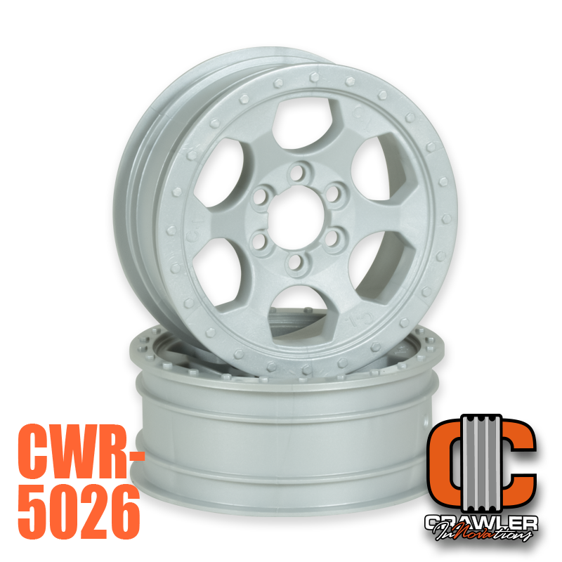 Crawler Innovations 2.2”; 1” WIDTH; SILVER; 6 BOLT WHEEL PAIR CWR-5026