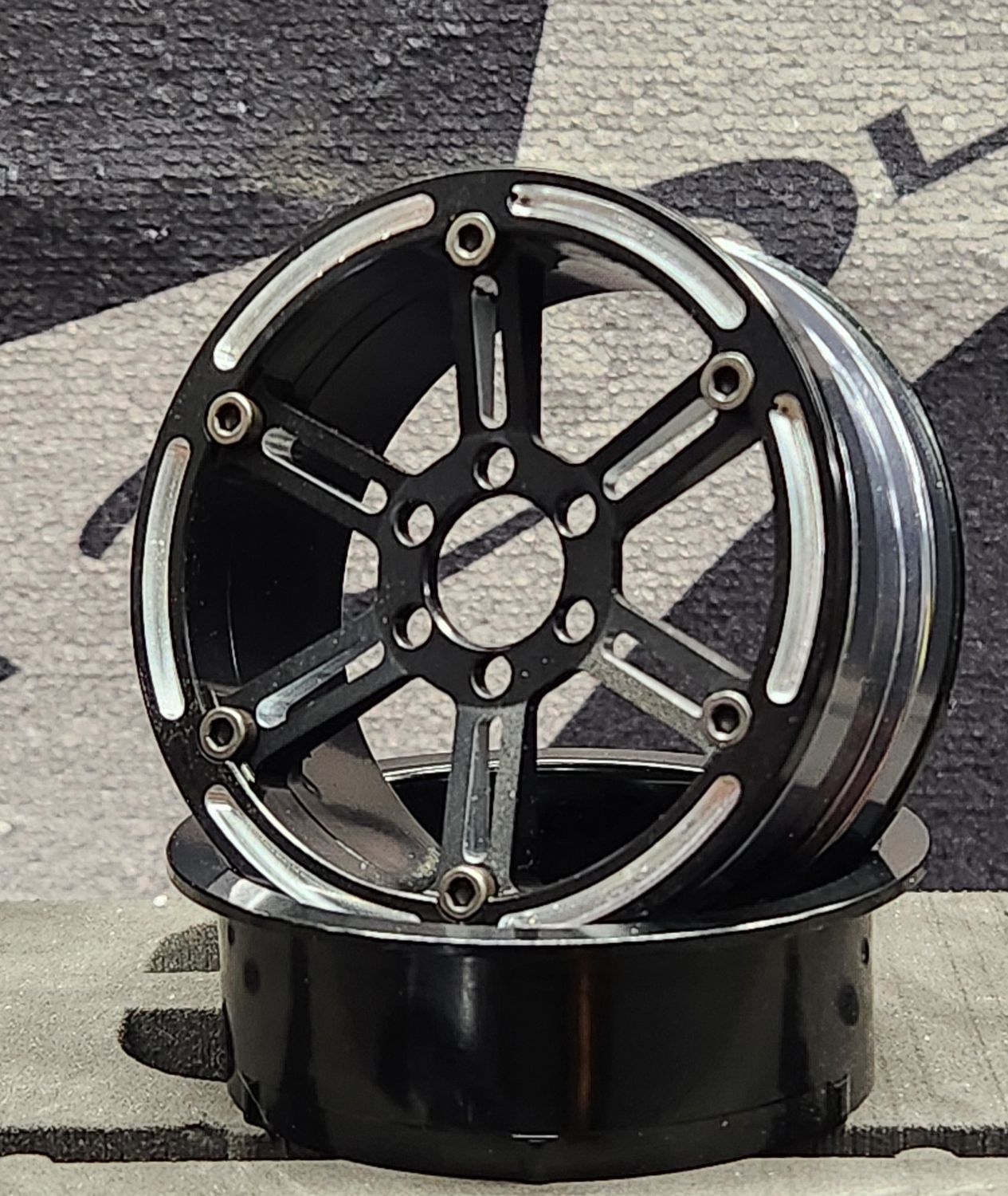Dlux 2.2&quot; Ultra High-Clearance Aluminum Beadlock Wheels (pair), Color: Black