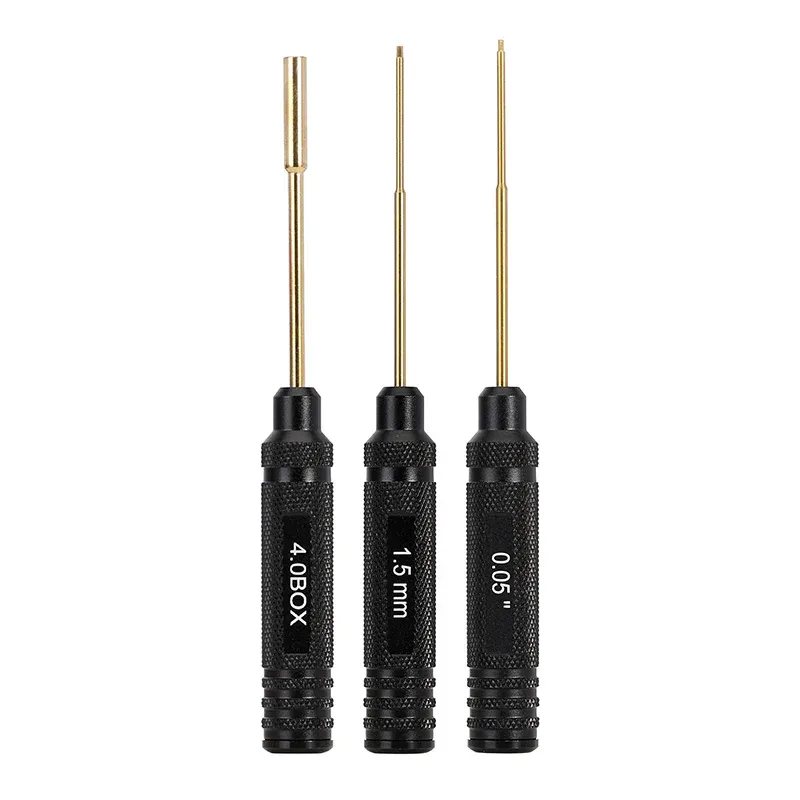 INJORA 3PCS 0.05&quot; 1.5mm Hex &amp; 4.0mm Nut Driver Small Screwdrivers