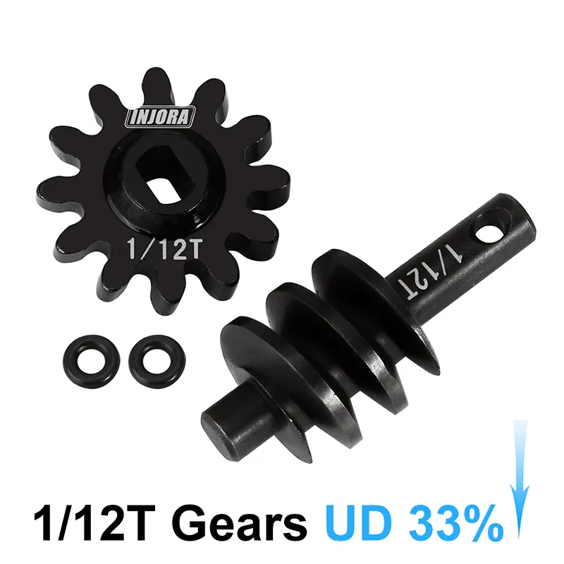 INJORA Worm Differential Axle Steel Gears for SCX24 AX24