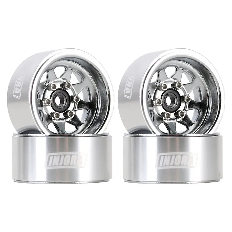 INJORA 1.0&quot; Negative Offset 3.78mm Deep Dish Stamped Steel Wheel Rims for 1/24 RC Crawlers (4)