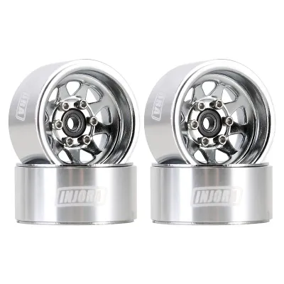 INJORA 1.0&quot; Negative Offset 3.78mm Deep Dish Stamped Steel Wheel Rims for 1/24 RC Crawlers (4)