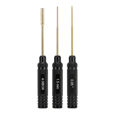 INJORA 3PCS 0.05&quot; 1.5mm Hex &amp; 4.0mm Nut Driver Small Screwdrivers