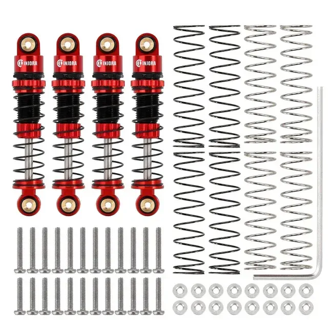 INJORA 39mm Aluminum Threaded Oil Shocks for Axial SCX24 FMS