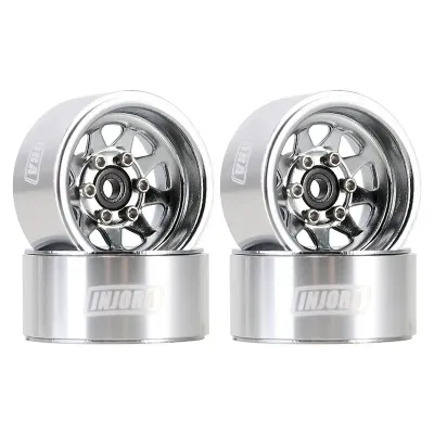 INJORA 1.0&quot; Negative Offset 3.78mm Deep Dish Stamped Steel Wheel Rims for 1/24 RC Crawlers (4)