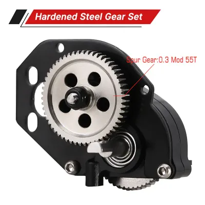 INJORA CNC Aluminum Complete Transmission Gearbox for Axial SCX24 AX24