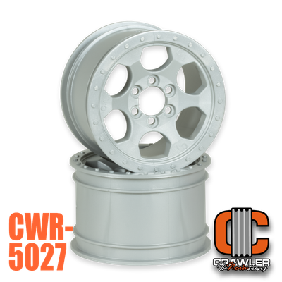 Crawler Innovations 2.2”; 1.50” WIDTH; SILVER 6 BOLT WHEEL PAIR CWR-5027