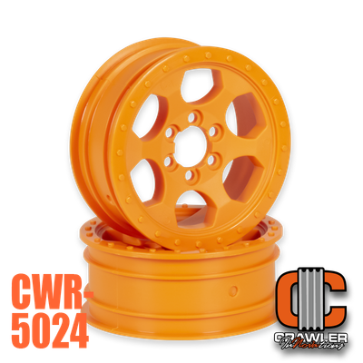 Crawler Innovations 2.2”; 1” WIDTH; ORANGE; 6 BOLT WHEEL PAIR CWR-5024
