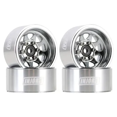 INJORA 1.0" Negative Offset 3.78mm Deep Dish Stamped Steel Wheel Rims for 1/24 RC Crawlers (4)