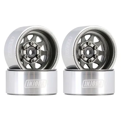INJORA 1.0" Negative Offset 3.78mm Deep Dish Stamped Steel Wheel Rims for 1/24 RC Crawlers (4)