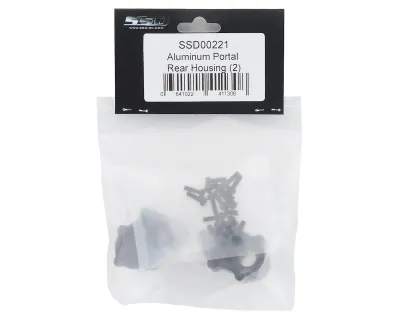 SSD RC SCX10 II Pro44 Aluminum Rear Portal Box Housing (Black) (2)