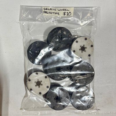1.9 Delrin Wheel Prototypes (set of 8 mismatched)