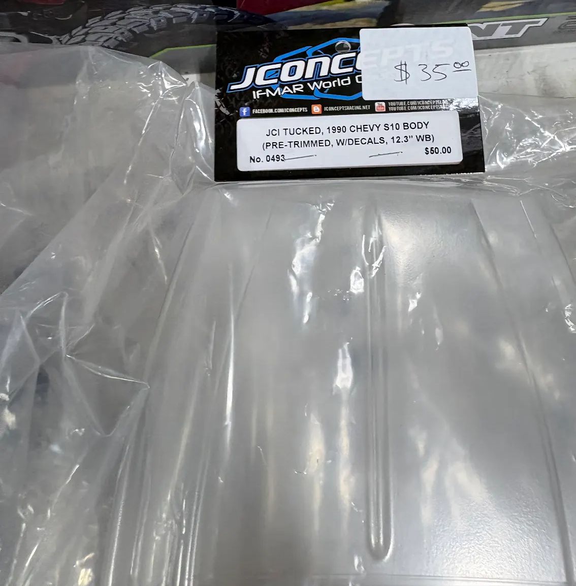 JConcepts Tucked 1990 Chevy S10 Crawler Body 12.3 Wheelbase Clear No. 0493