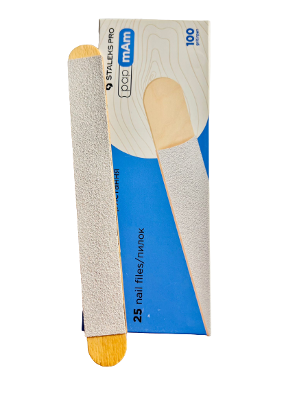 Limas papmAm blancas desechables sobre una base de madera EXPERT 100 grit (25 UNI.)