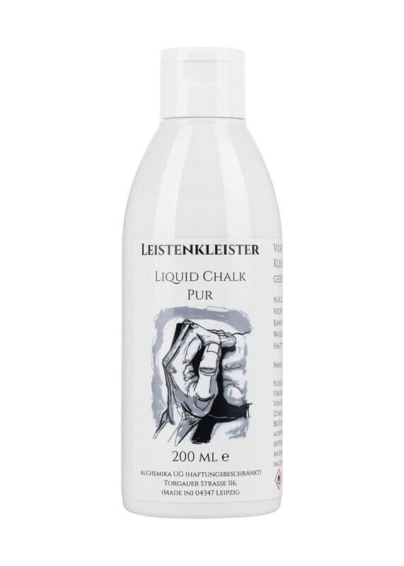 Leistenkleister –
Liquid Chalk. pur. – 200 ml
(1 Stück, inkl. 25 Ct Pfand) Leistenkleister –
Liquid Chalk. pur. – 200 ml
(1 Stück, inkl. 25 Ct Pfand)