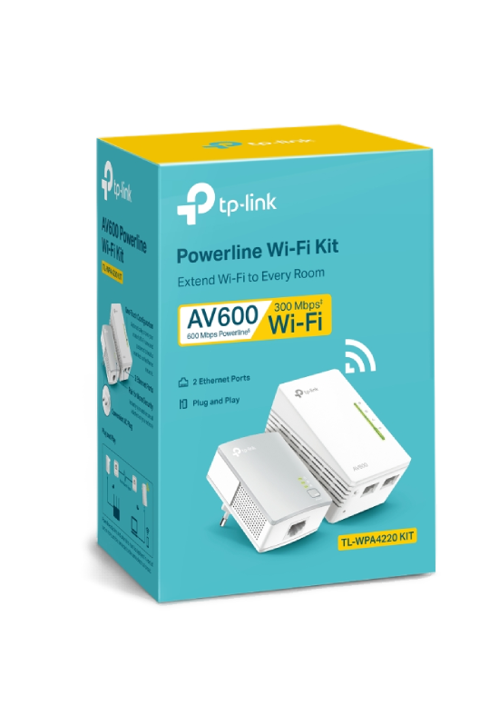 Starter Kit Powerline AV600 Wireless N 300Mbps con 2 porte Ethernet TL-WPA4220KIT