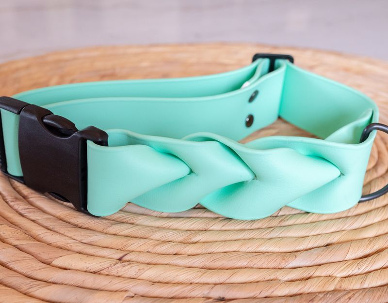 Quick buckle collar, 1.5", Half braided