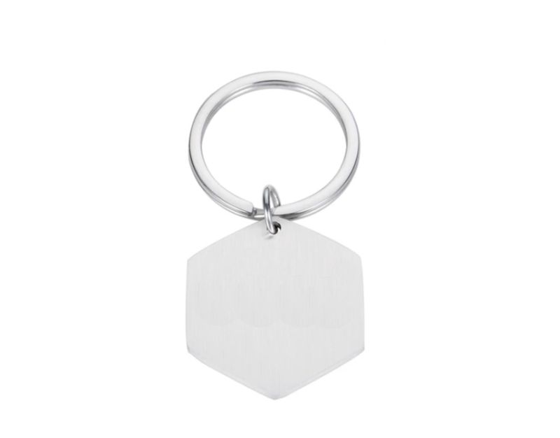 Médaille hexagone argent vierge