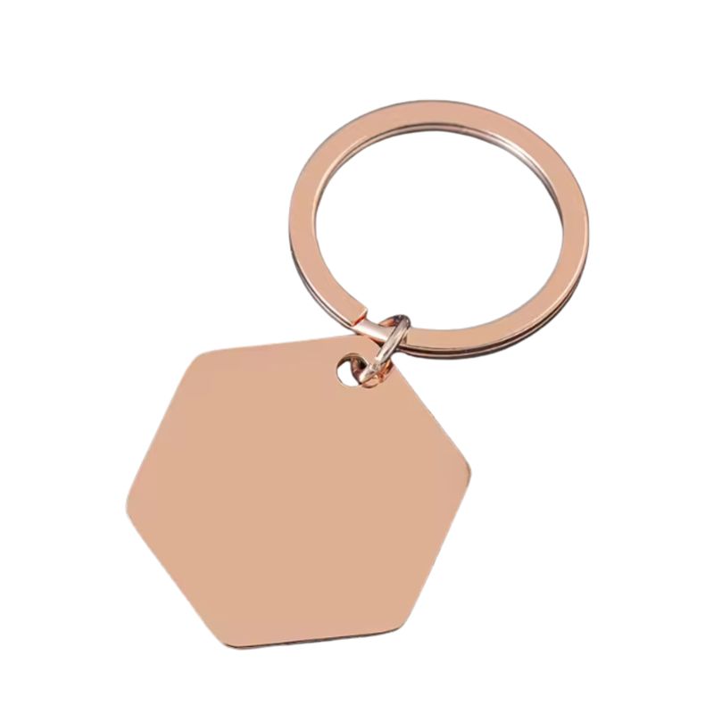 Médaille hexagone or rose vierge