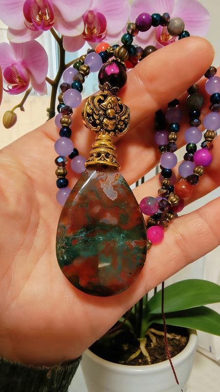 Collar de Ágata Musgo