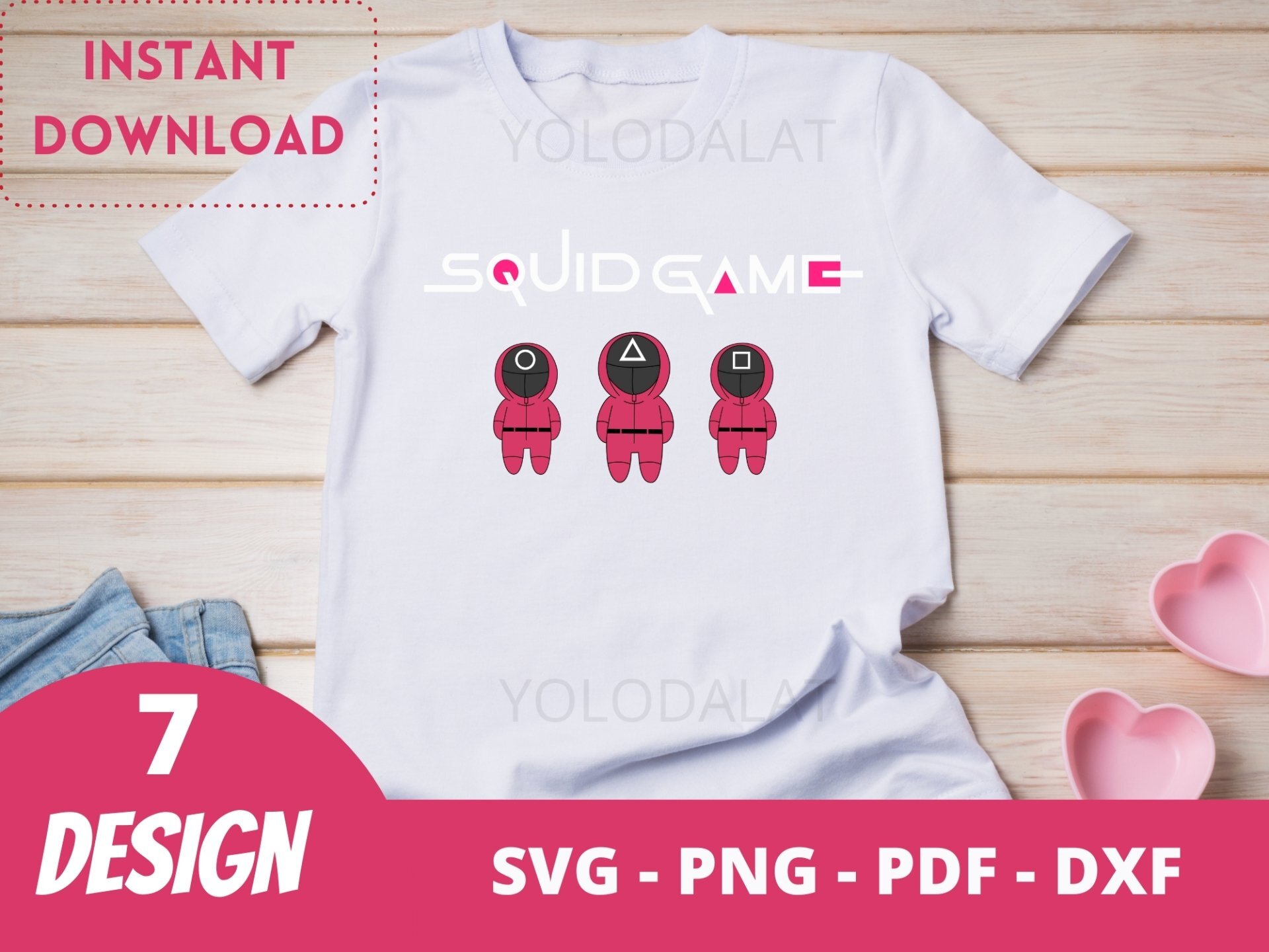 Squid game svg character png mug sublimation tshirt