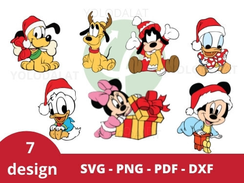 Merry christmas Baby Mickey Mouse svg, Pluto svg, Minnie Mouse svg, tshirt  tumbler Mug, starbucks svg, kid mickey svg for cricut