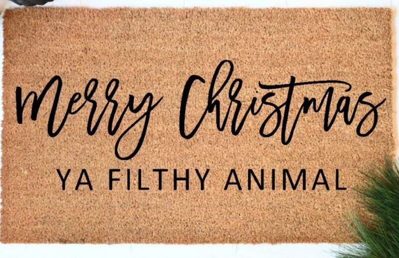 Merry Christmas Ya Filthy Animal 18"x 30" Coir Doormat