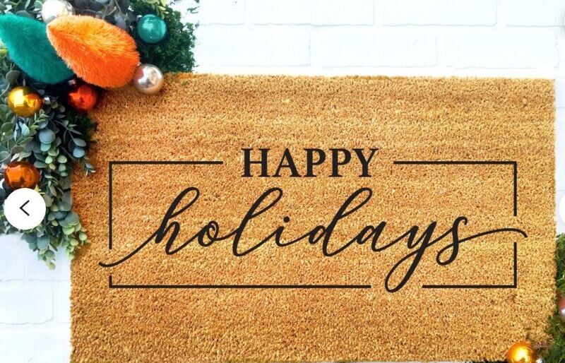 Happy Holidays 18"x 30" Coir Doormat