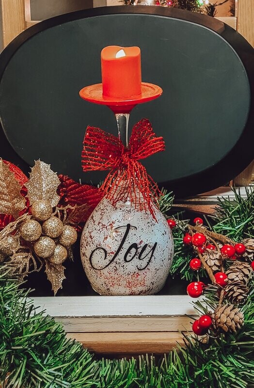 "Joy" Home Décor Candle Holder