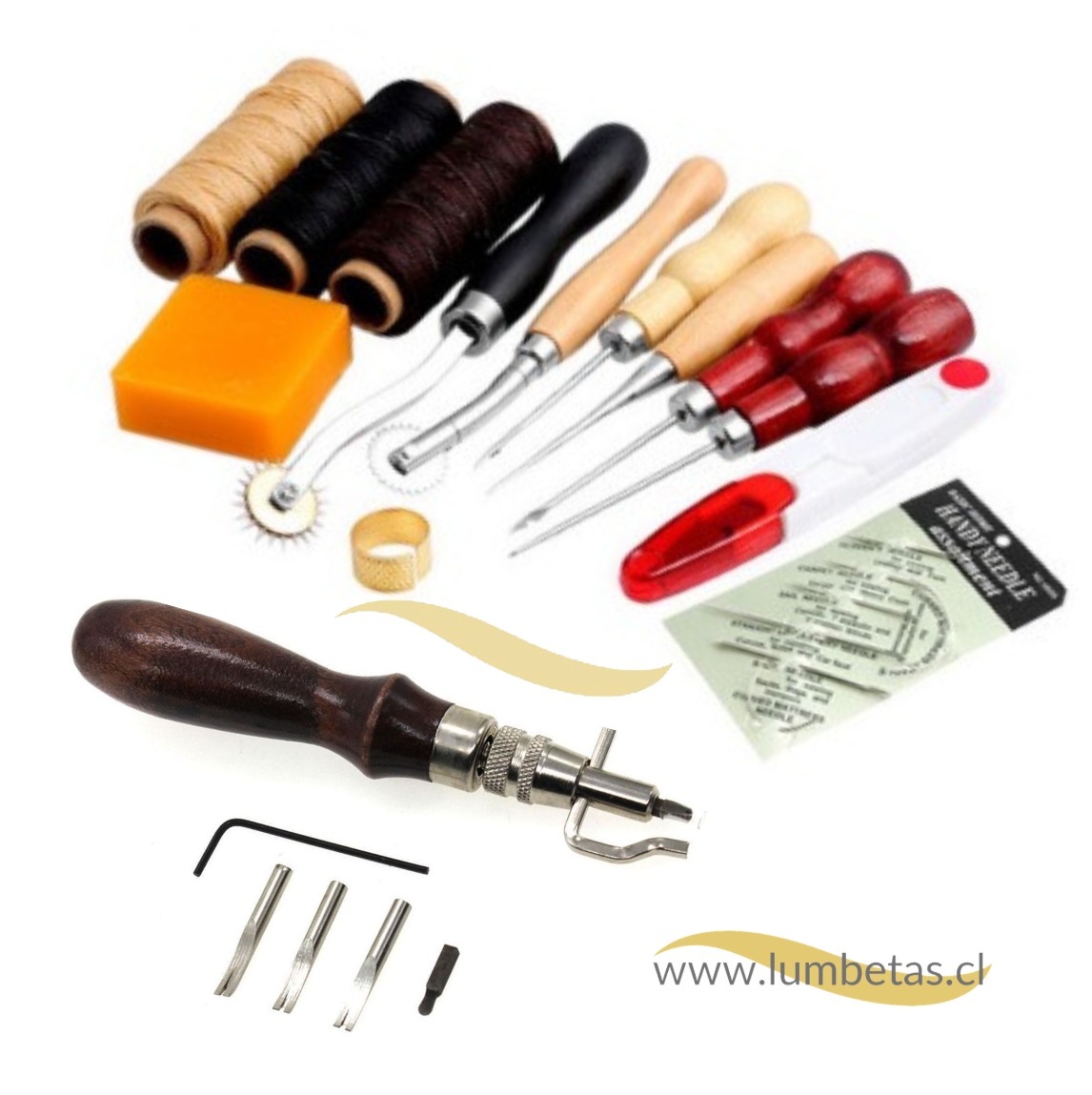 Kit de Costura Cuero con Biselador, Ranurador y Descarnador de borde