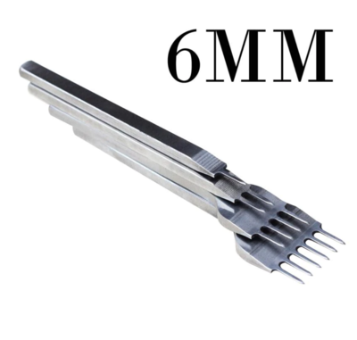 Perforadores para Cuero tipo Tenedores corte Diamante 4 unidades de 6 mm