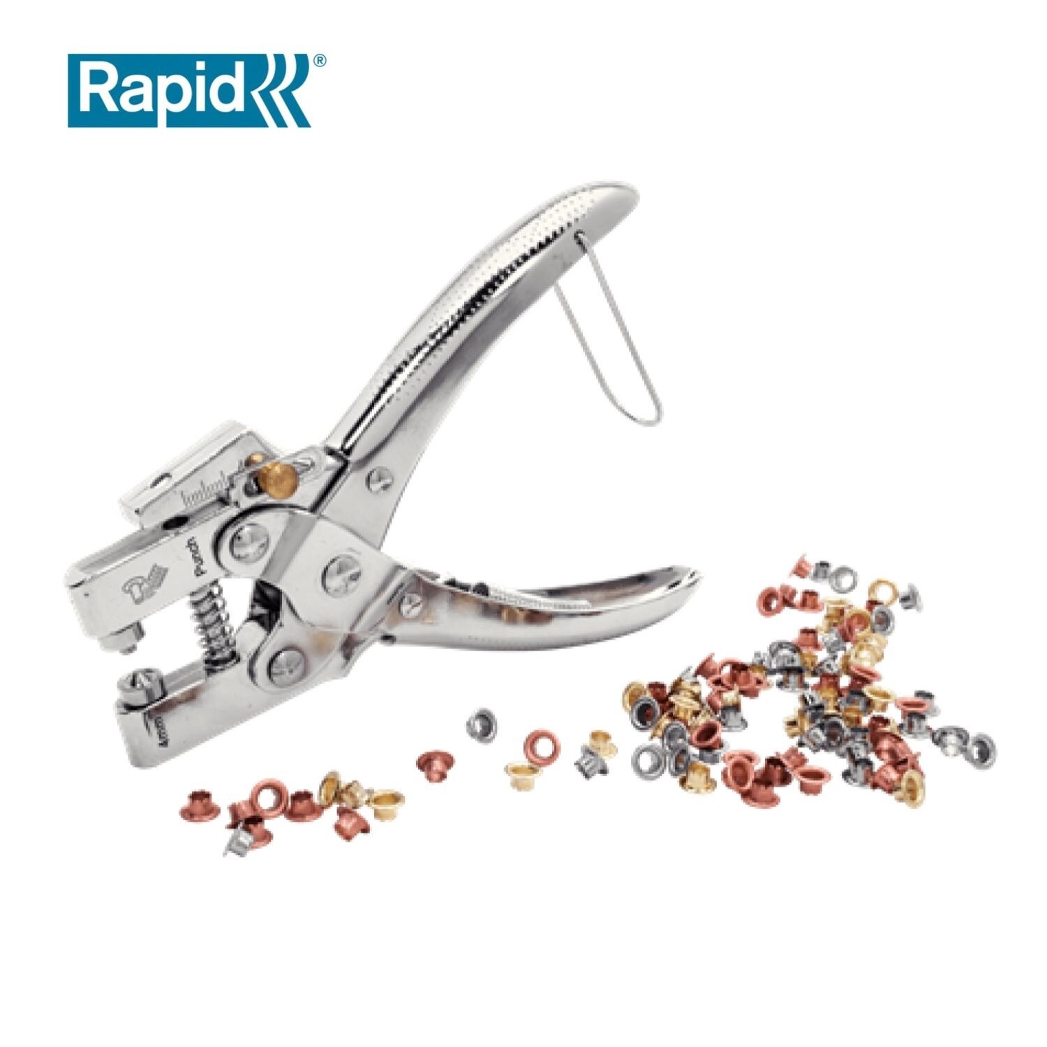 Ojetilladora 4mm con 100 Ojetillos. Rapid RP05