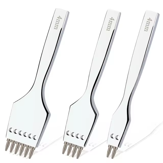 Perforador Sacabocado Circular Tipo Tenedor 3 unidades de 4mm