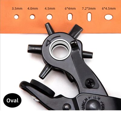 Alicates Sacabocados Giratorio, 3 + 3 diámetros  de perforaciones Redondo y Ovalado.