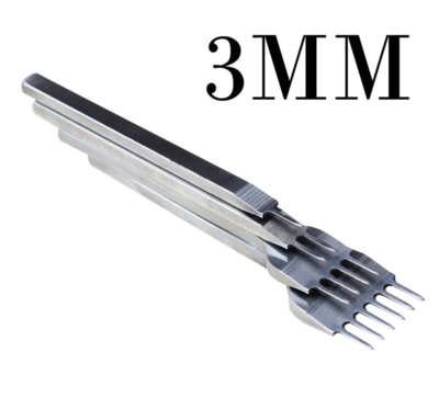 Perforador para Cuero tipo Tenedores corte Diamante 4 unidades de 3mm