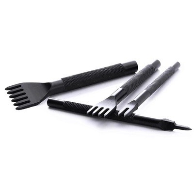 Perforador Tubular para Cuero Tipo Tenedor Corte Diamante Set 4x 3mm