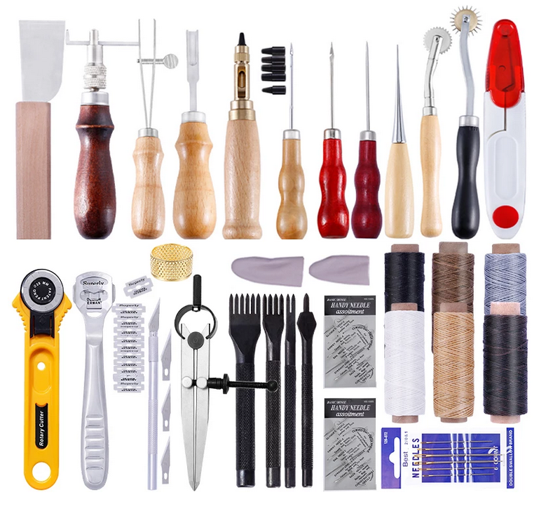 Kit Artesanía Costura Cuero de 62 piezas Kit Artesanía Costura Cuero de 62 piezas