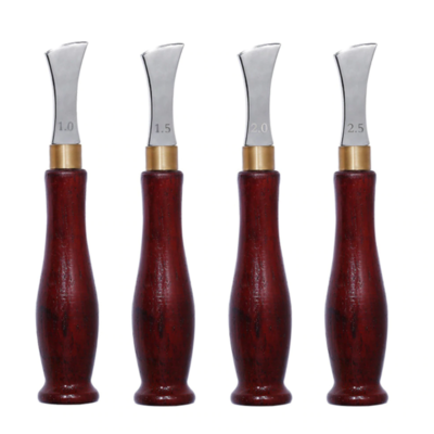 Fileteador de línea o ranura superficial, de acero inoxidable para arte en cuero.