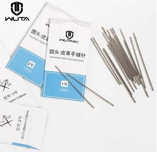 Set de 12 Agujas para Costura de Cueros, Punta Roma.