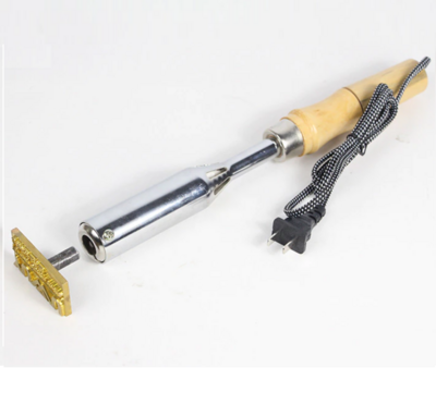 Cautín 220v para estampación en caliente de sello logotipo. Cuero y Madera 300 Watts