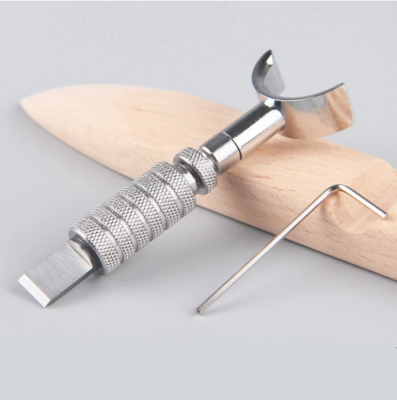 Cuchillo ajustable giratorio para tallado o repujado de cuero.
