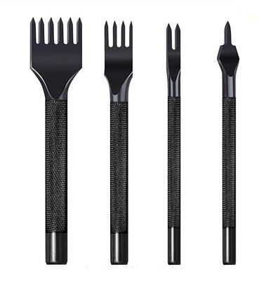 Perforador Tubular para Cuero Tipo Tenedor Corte Diamante Set 4 de 5mm