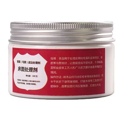 Goma toconol para la terminación de borde y del lado de la carne de cuero. Incolora.