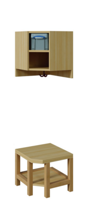 Innenecke für Komplettgarderobe mit Doppelablage & Box zur Wandmontage Innenecke für Komplettgarderobe mit Doppelablage & Box zur Wandmontage