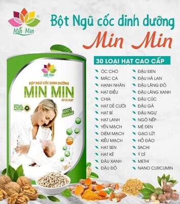 Ngũ cốc lợi sữa min min 30 hạt cho mẹ sau sinh 500g/1 hộp