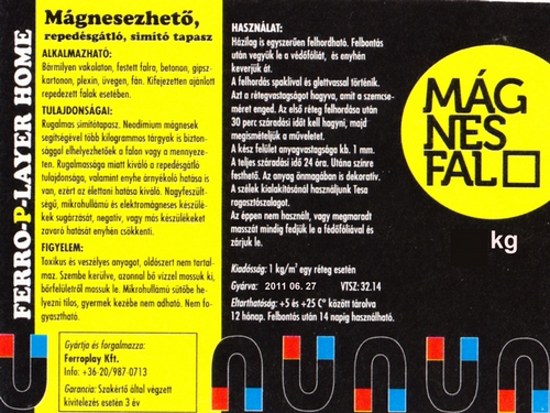 5 kg Mágnesezhető simítótapasz 5 nm felületre