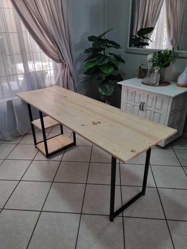 Pine Desk with Open Shelves