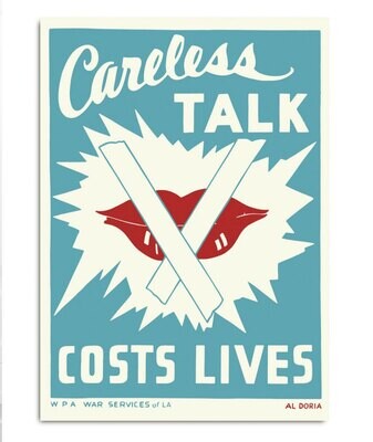 Vintage Poster Careless talk 30x40cm