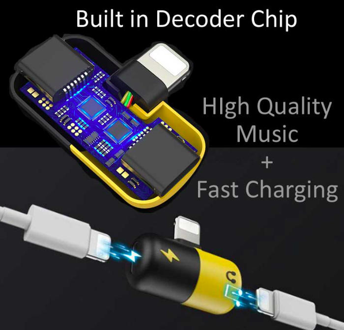 Adaptador Lightning de audio Dual 2 en 1 [Música + Carga]